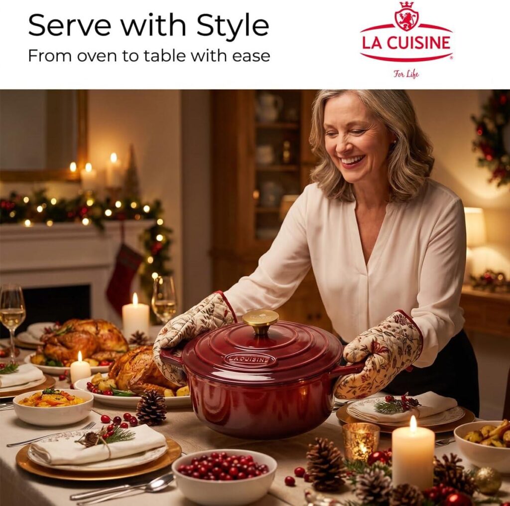 Best Dutch Oven – La Cuisine Enamel Cast Iron 5QT Cranberry Review