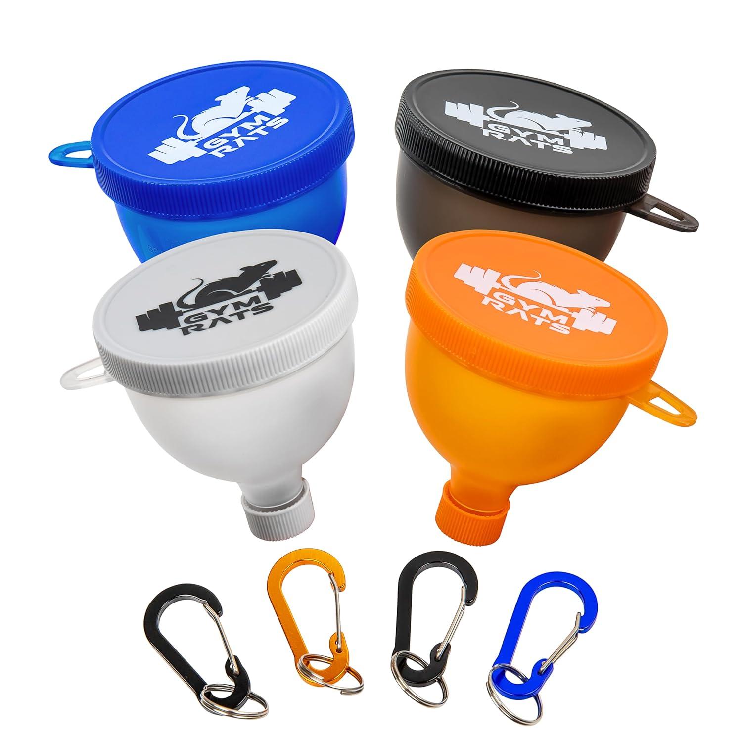 Funnel Powder Funnel, Carabiners & Reinforced Caps - Versus Funnel, Action-Packed Hiker's Snack Solution Now