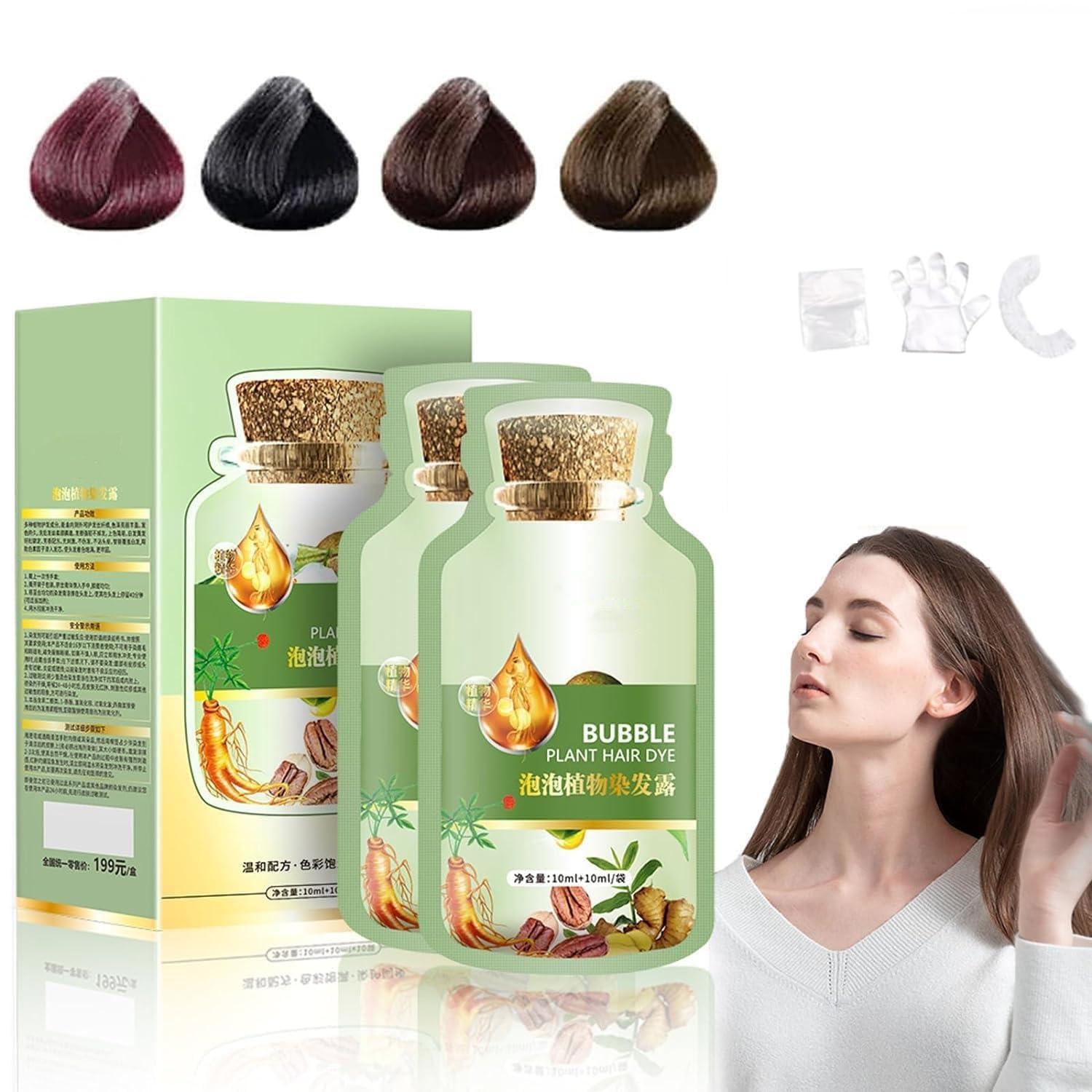 Natural vs. Bubble Botanical Dye: Tested Hair Color Showdown… Pure Plant Extract, Chestnut Brown