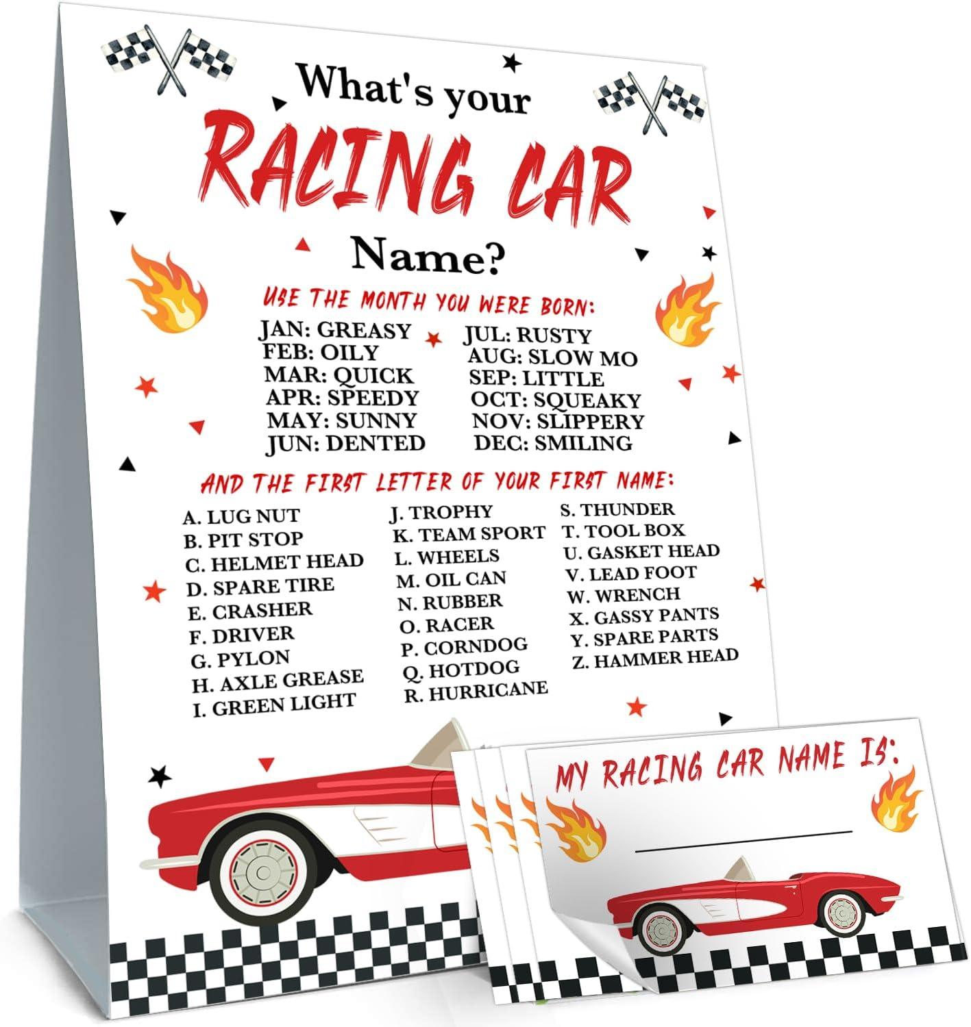 Racing Car Game Sign Stickers... Tested Versus Birthday Fun!