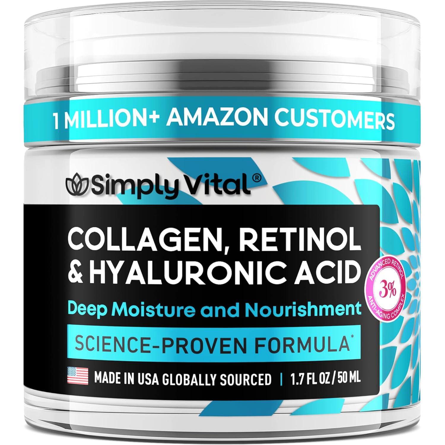 SimplyVital Cream Retinol Hyaluronic... Anti-Aging Face Test vs U.S. Made Daily
