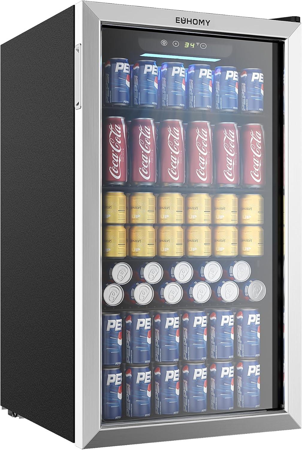 Versus Mini Fridge: EUHOMY's Glass Door ... Testing Ice, Flex Shelves, TrendyCooler Scene
