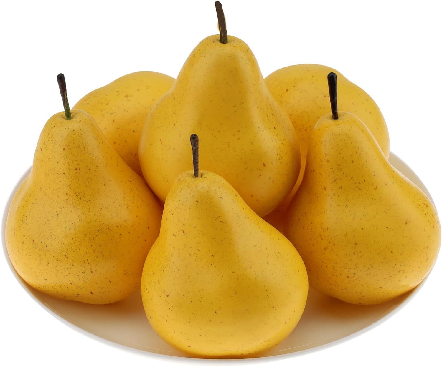 Gresorth 6pcs Fake Yellow Pear vs Eco-Friendly Decor: Seasonal Tested Surprise