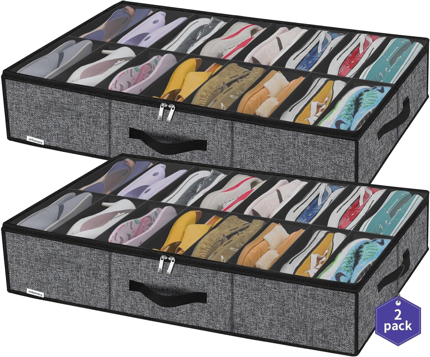 Surprising Insight: Handles & Clear Window Under Bed Shoe Storage Tested for Efficient Space
