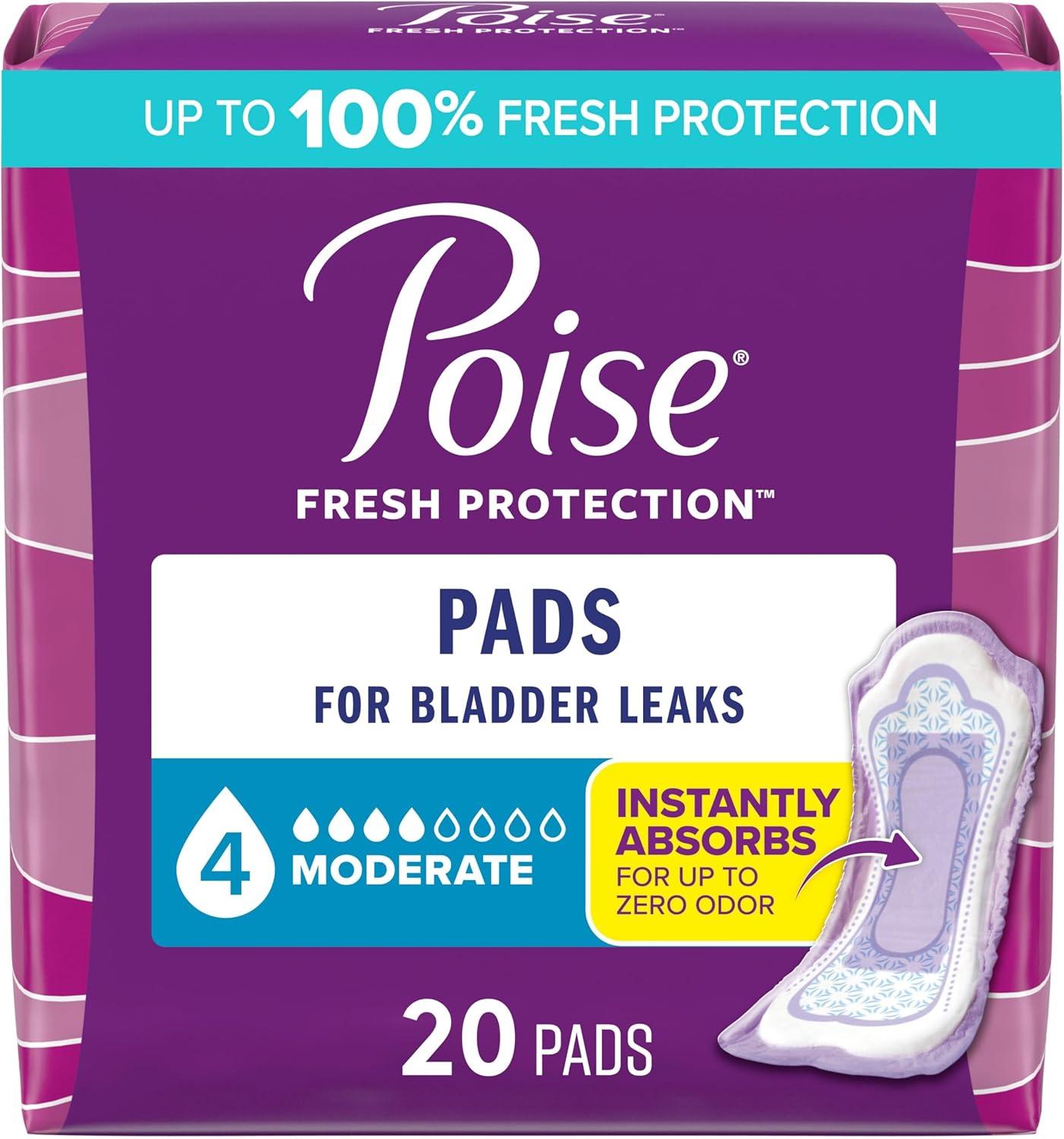 Poise Incontinence & Postpartum Pads: 4 Drop Absorbency vs. Regular Length - Tested for Postpartum Care