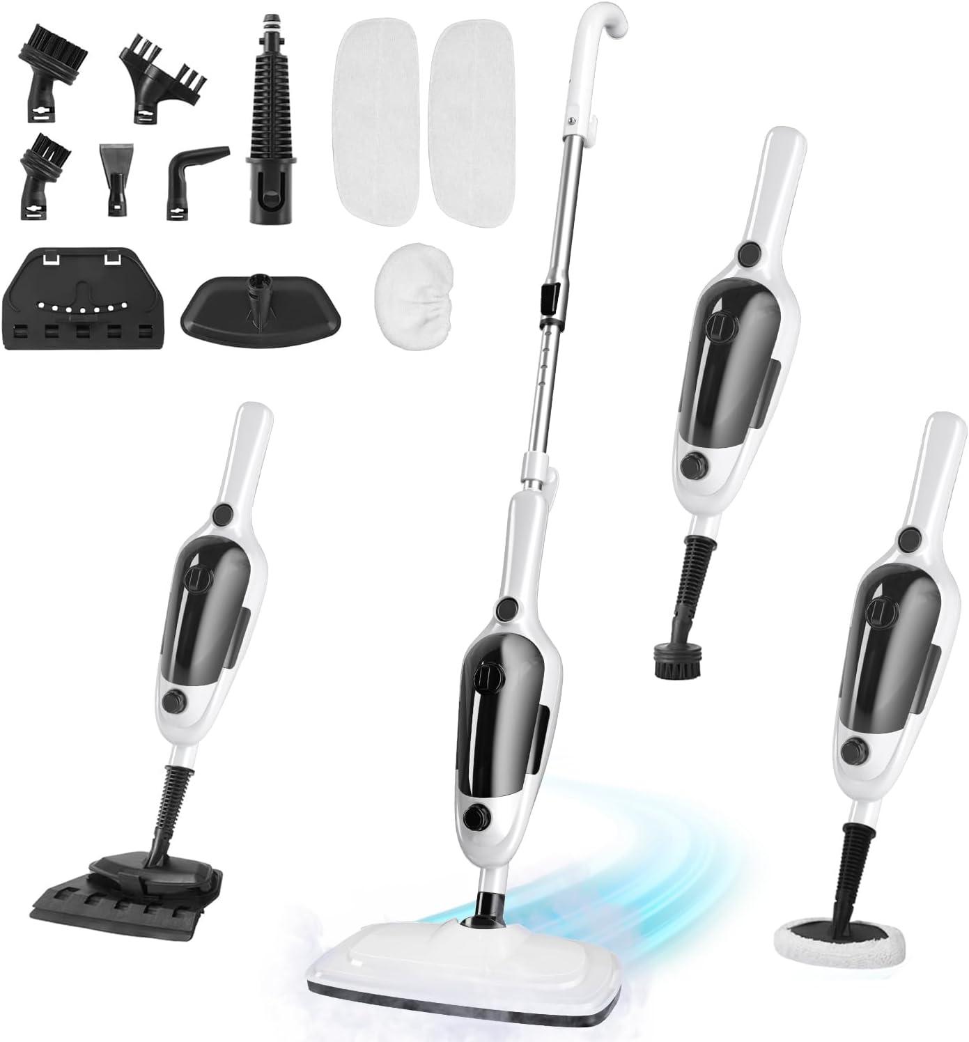 Steam Mop Showdown: 23FT Cord's Reach & 15.2 Oz Tank Efficiency-11 Accessories for All Floors