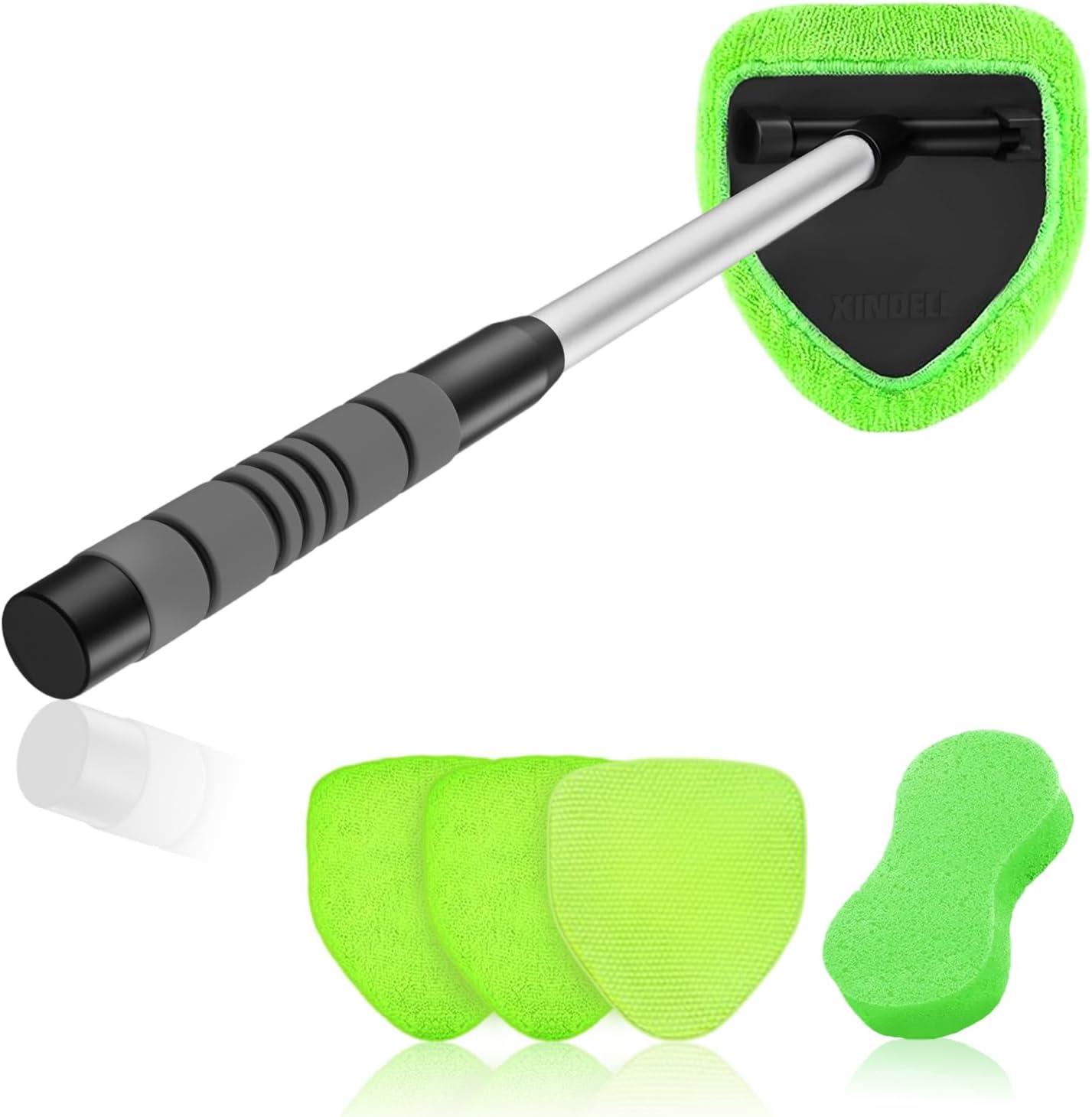 XindeLL Windshield Cleaner Tool: Tested Handle vs. Microfiber Pads Showdown for Car Windows