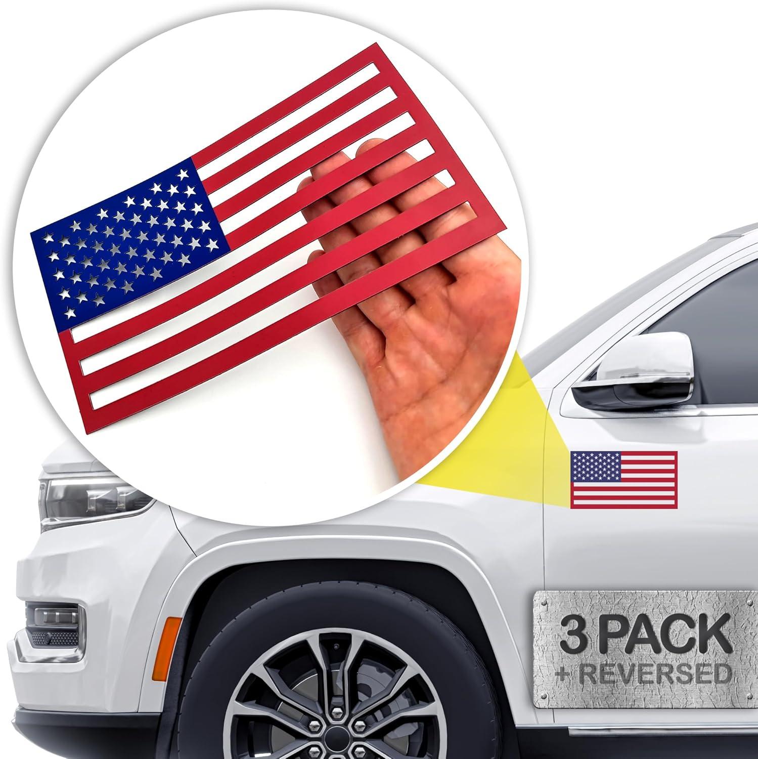 Surprising vs: 3-Pack Red/Blue Flags with Reverse Design Tested for Truck & Car Use - Aluminum Not Suitable