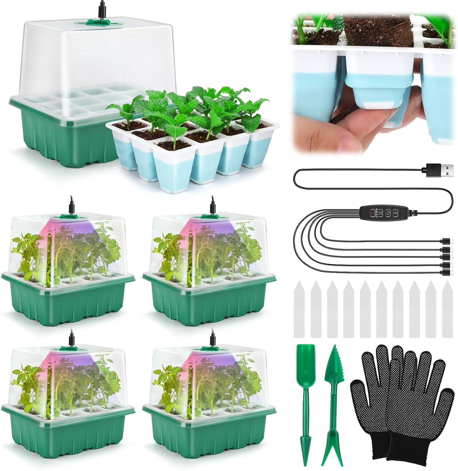 Grow Light, 60 Cells, Humidity Dome Tested for Indoor Greenhouse
