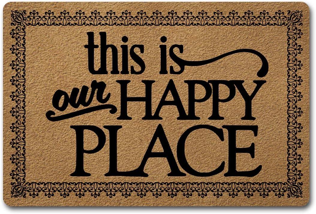 Home Decor Showdown: Anti-Slip Mats vs. Personalized Welcome Mats (This is Our Happy Place)