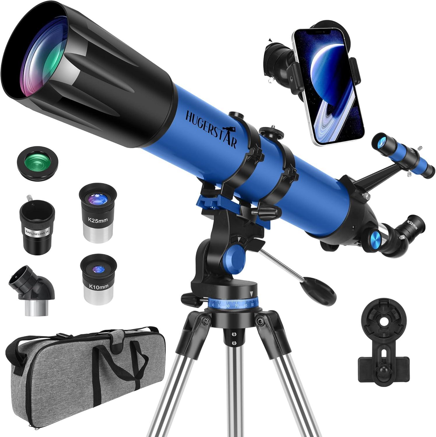 90mm Aperture Telescope Tested for Astronomy Beginners: AZ Mount & Moon Filter Stargazing