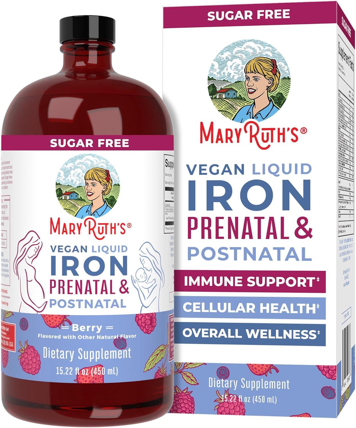 MaryRuth's Prenatal Iron Showdown: Non-GMO, Vegan, & Sugar-Free Tested for Lactating