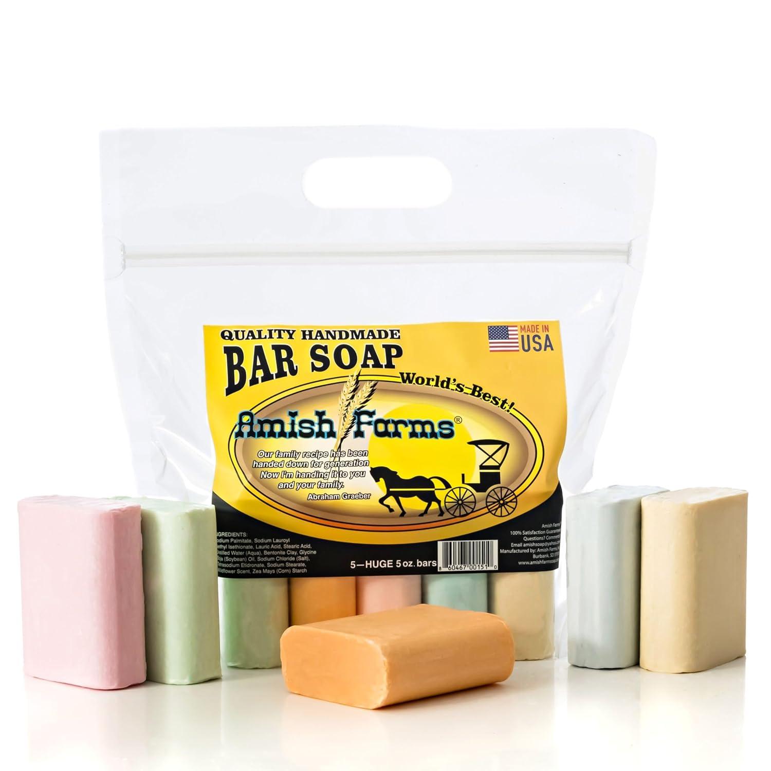 Amish Farms Soap: Bentonite Clay's Surprising Skin Insight, USA, Vegan, Clean Scent, 5 Bars