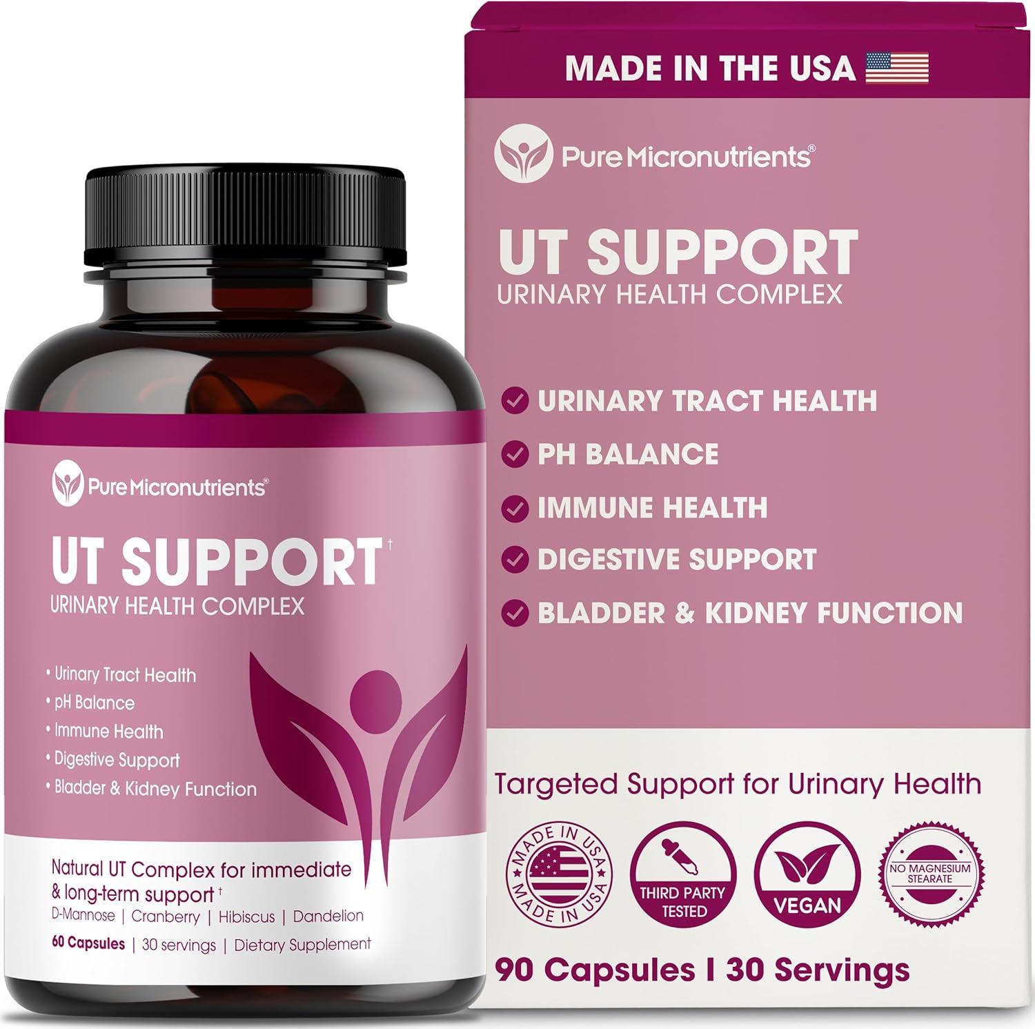 Surprising UTI Support: 1000mg D-Mannose, Cranberry, Dandelion, Hibiscus in 60 Veggie Caps