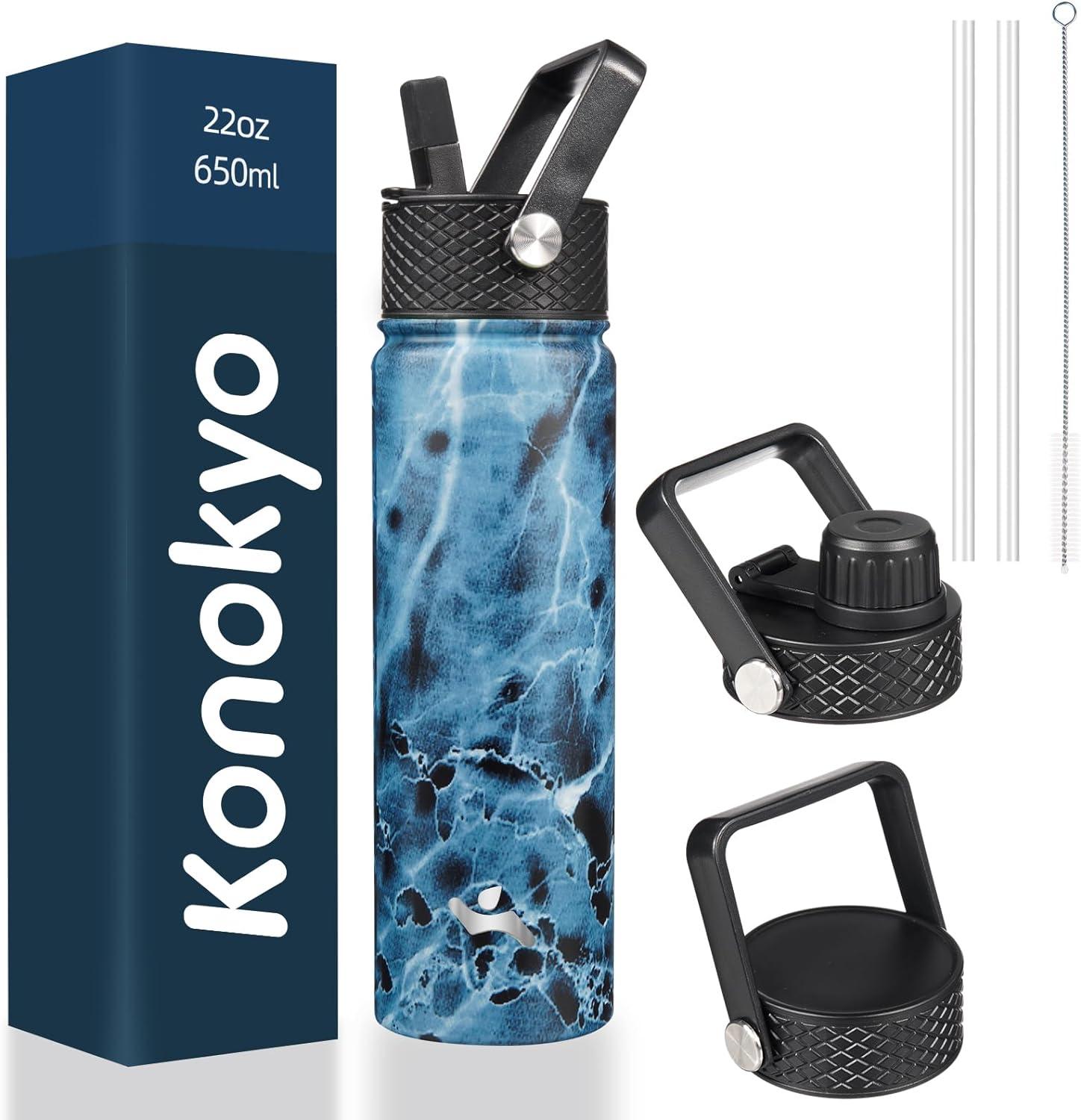 22oz Insulated Mini Marble Ocean Bottle vs 3-Lid Sport Stunner: Showdown for Hydration