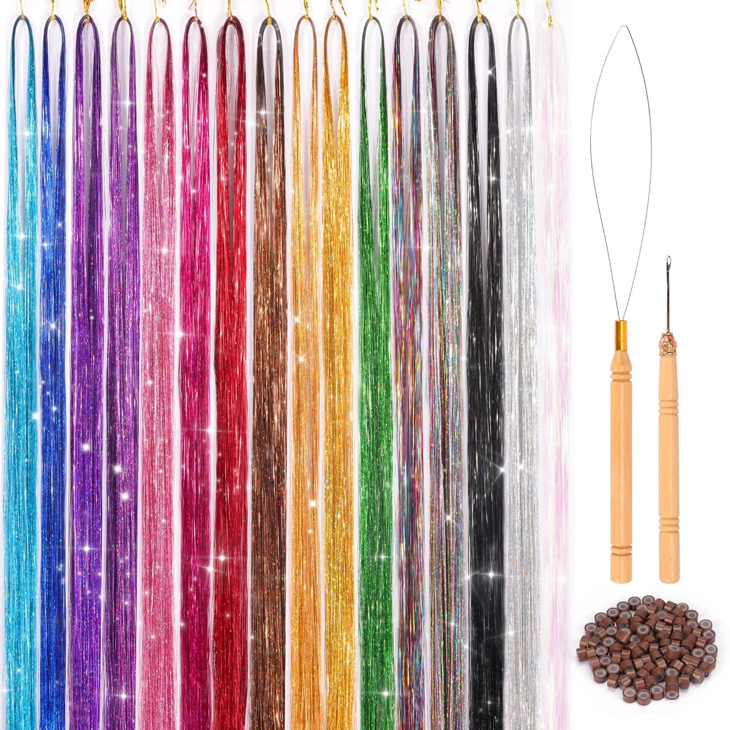Elasoo Tinsel Hair Test: 16-Color, 3300-Strands Cosplay Kit Revealed... Sparkly holiday secrets!