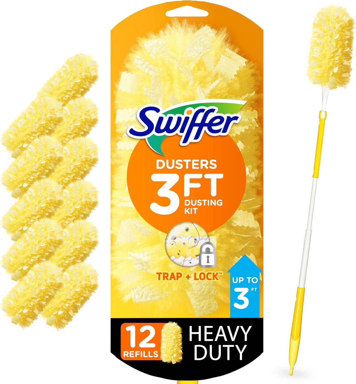 Swiffer Duster Versus Refills: Extended Handle's Surprising Reach... Cleaning Secrets!