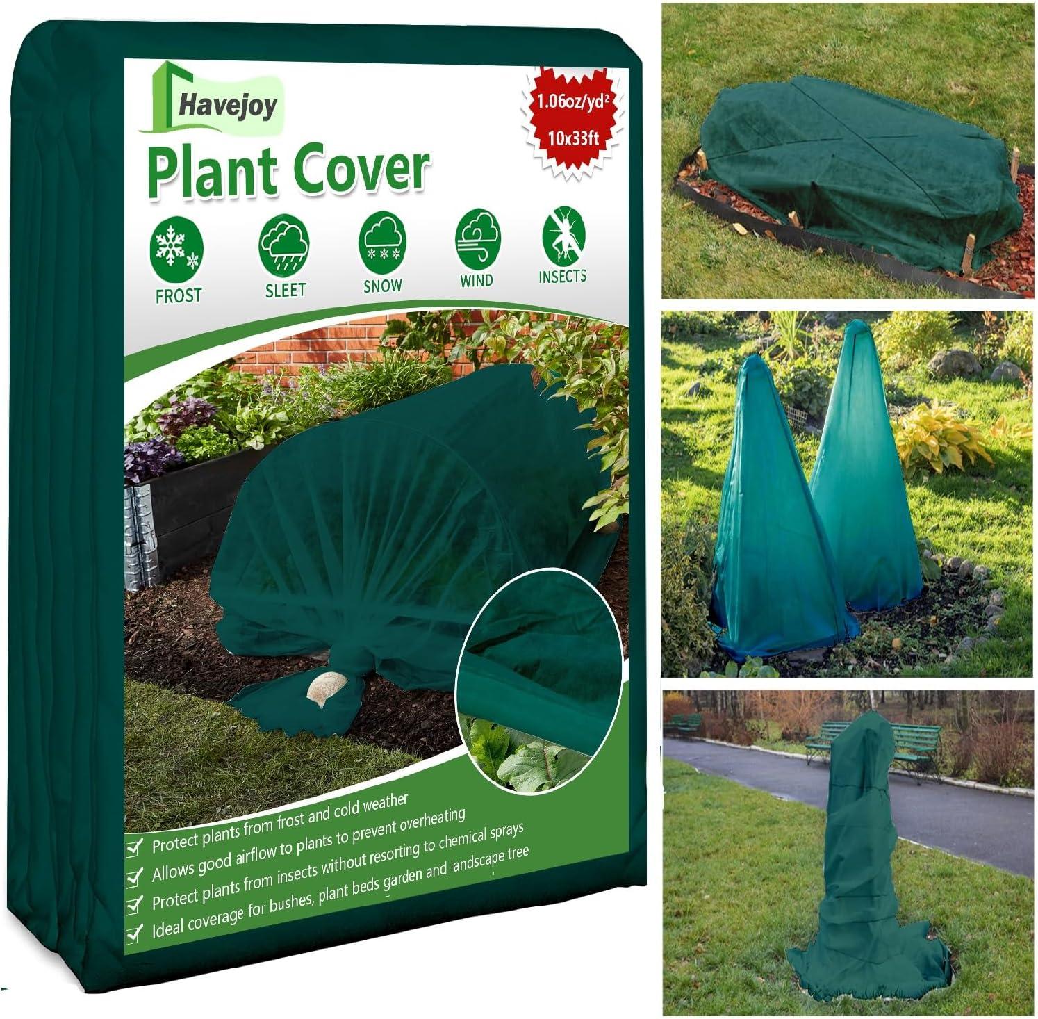 33FT x 10FT Frost Blanket Tested for Sun Pest Protection & Cold-Weather Gardening