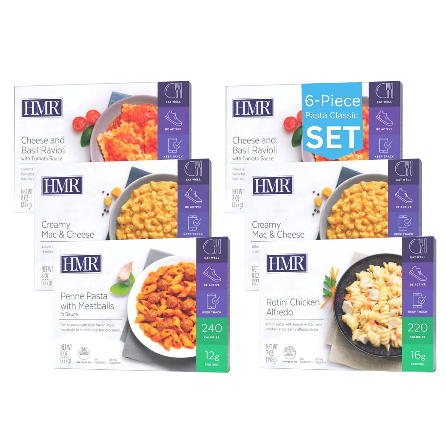 HMR Pasta Bundle: Meatballs, Alfredo, Basil Ravioli, Creamy Mac & Cheese-Tested for Quick, Surprising Flavor!