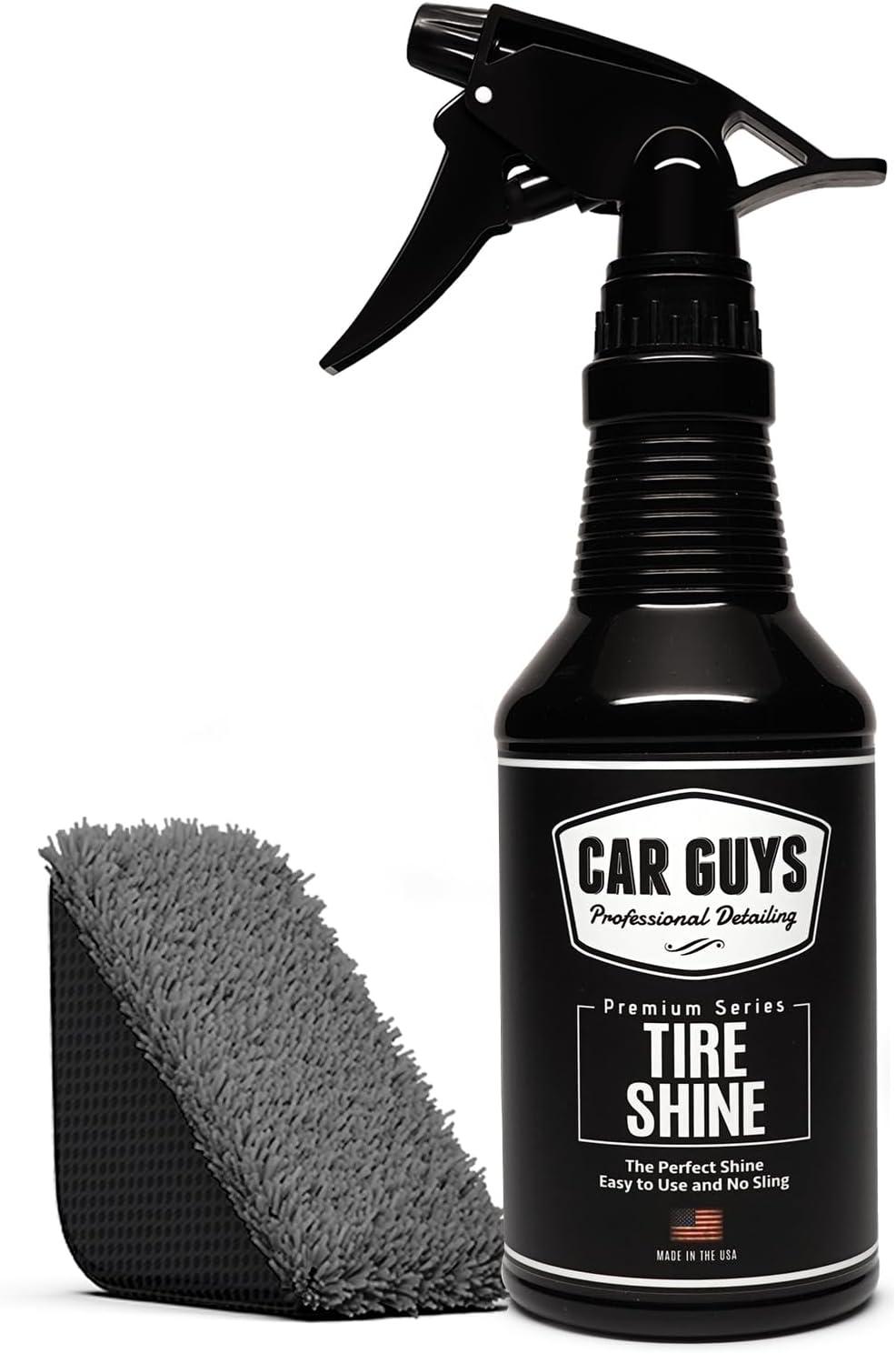 CAR GUYS Tire Shine Spray: UV Protection & Non-Greasy - 18oz Kit Tested for Modern Black Tires