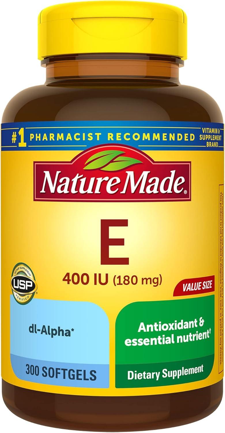 Nature Made Vitamin E 400 IU Showdown: 300-Day Supply & Softgels Tested for Antioxidant Power