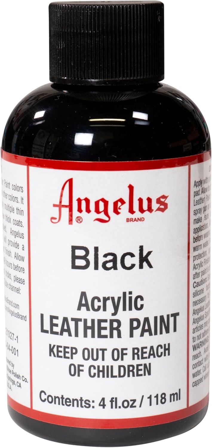 Angelus Paint Tested: Surprising Flex for Shoes, Durable for Furniture - 4 Fl Oz, Black