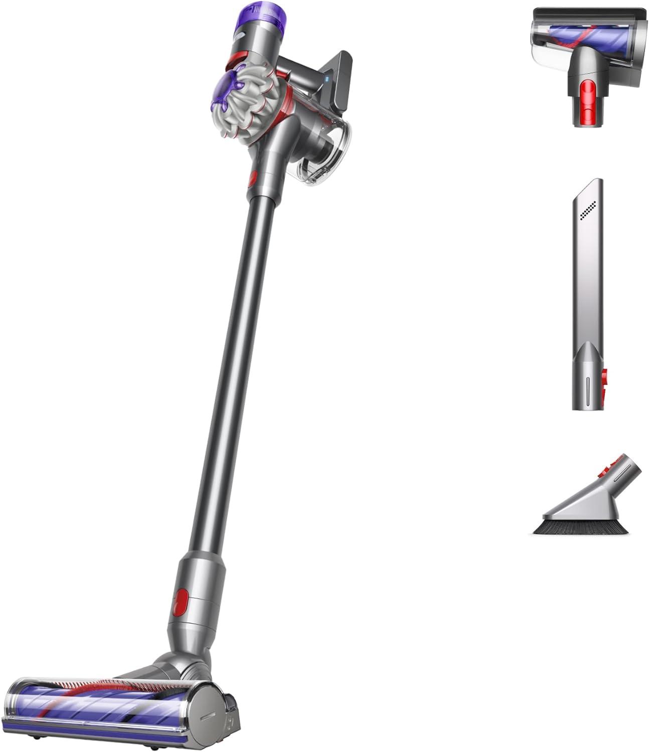 Dyson V8 Plus Cordless Vacuum Tested: Surprising Suction vs. Standard Models (Silver/Nickel)