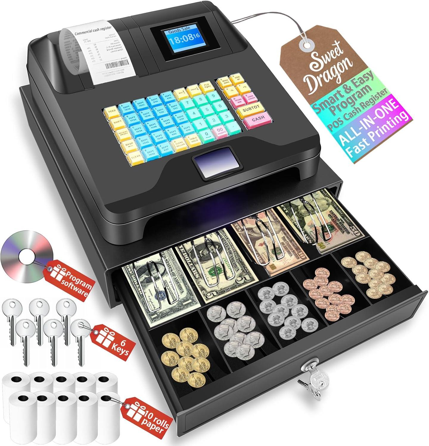 Cash Register POS Showdown: Easy Programming vs Lock Box, Coin Drawer, Dual Display