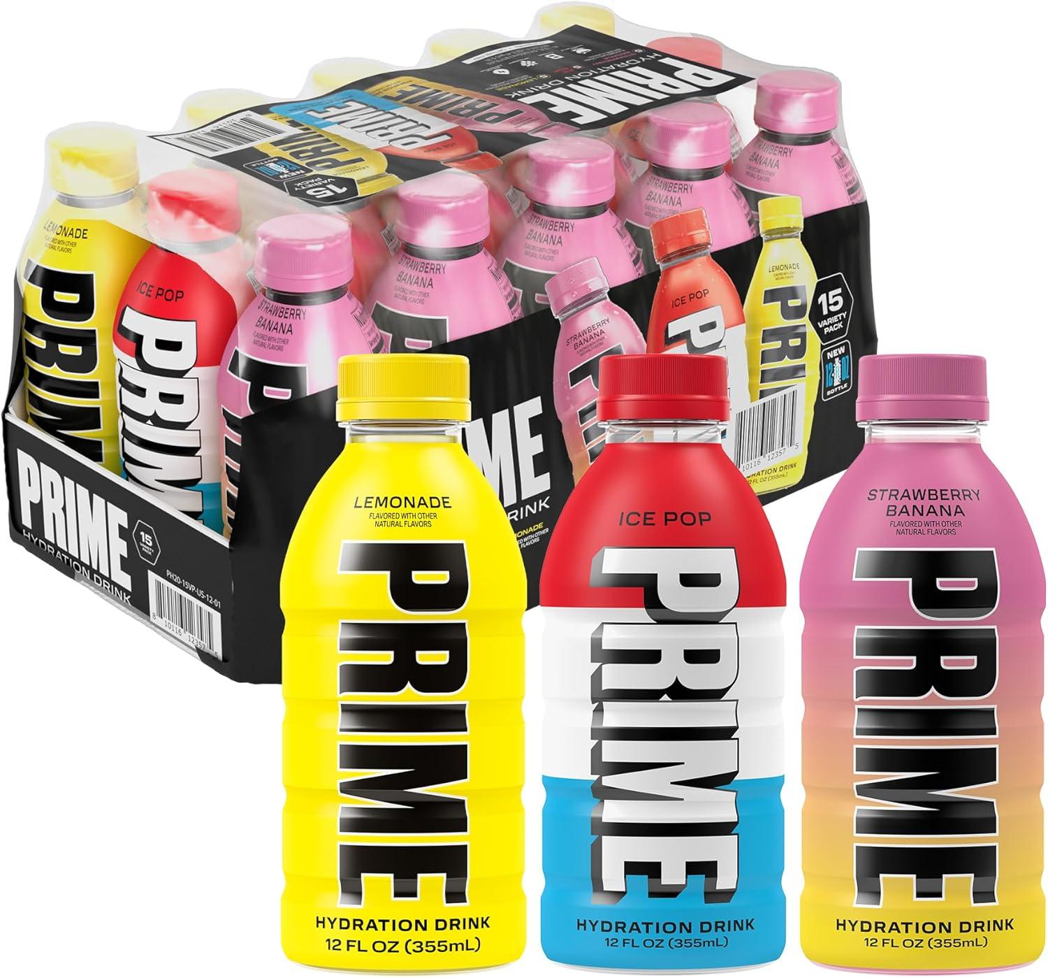 Prime Hydration Showdown: Ice Pop's Frosty, Strawberry Banana's Sweet, Zesty Lemonade, BCAA Boost & Low Sugar