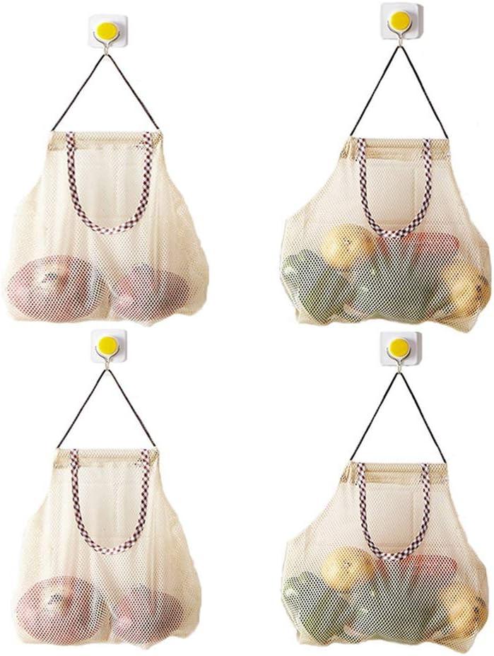Showdown: Durable Hanging Mesh Totes Tested for Garbage & Veggie Storage (4Pcs)