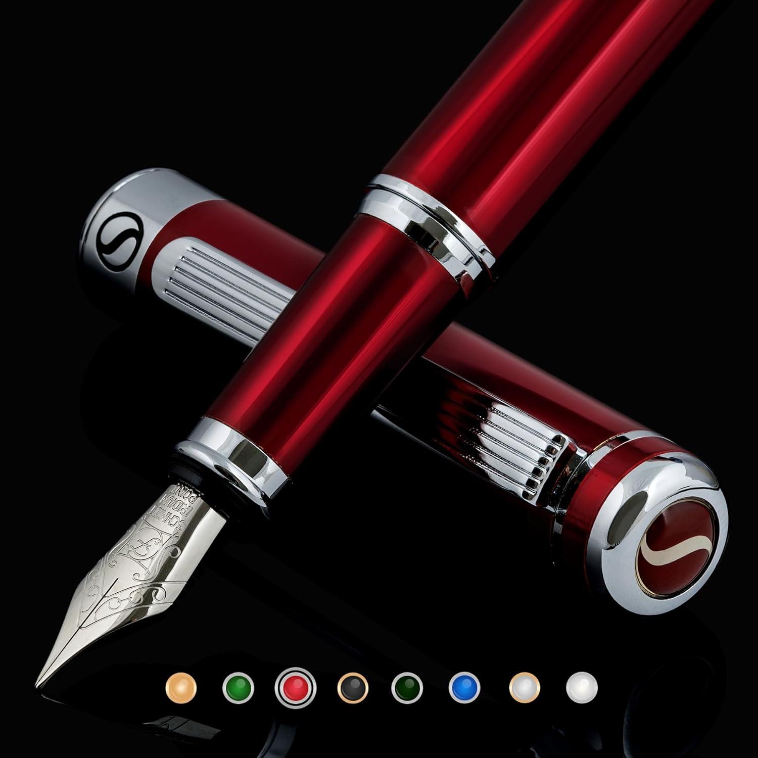Deep Crimson Red, Chrome Finish & Schmidt Nib Tested for Executive Gift
