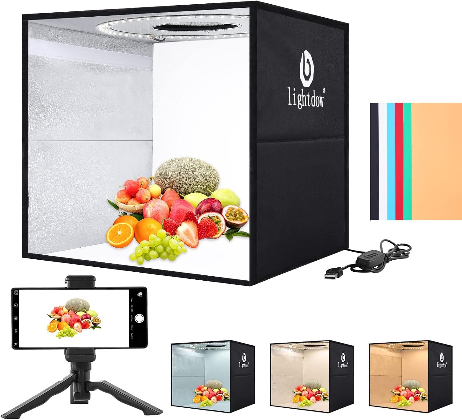 Lightdow 12x12x12 LED Light Box Showdown vs. Desktop Tripod with 120 LEDs (CRI>95) + 6 Backdrops: Surprising Insight for Product Shoots