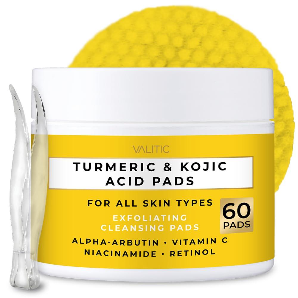 Turmeric & Kojic Acid Cleansing Pads: 60 Units Tested, Surprising Brightening for Dark Spots