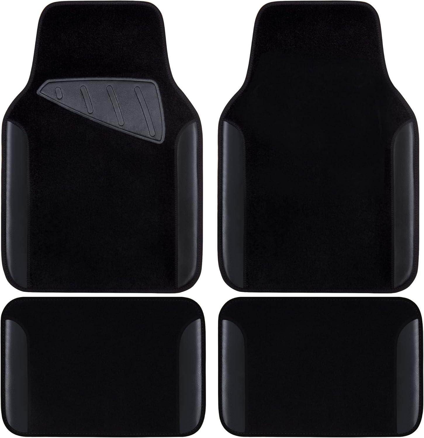 CAR PASS Mats Showdown: Waterproof, Anti-Slip Nibs, Driver Heel Pad for All Black SUVs & Trucks