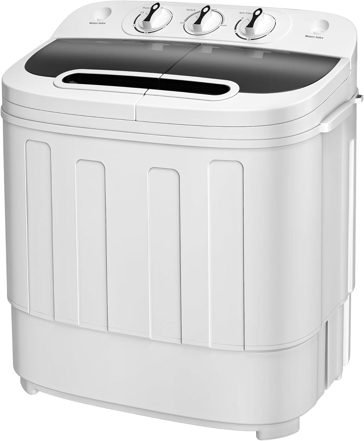 Best Portable Washer – SUPER DEAL Compact Mini Twin Tub Washing Machine ...