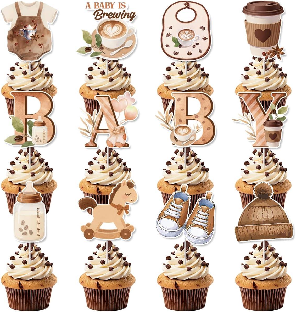 Surprising Design: Coffee Baby Shower Cake Toppers Eco-Friendly & Versatile