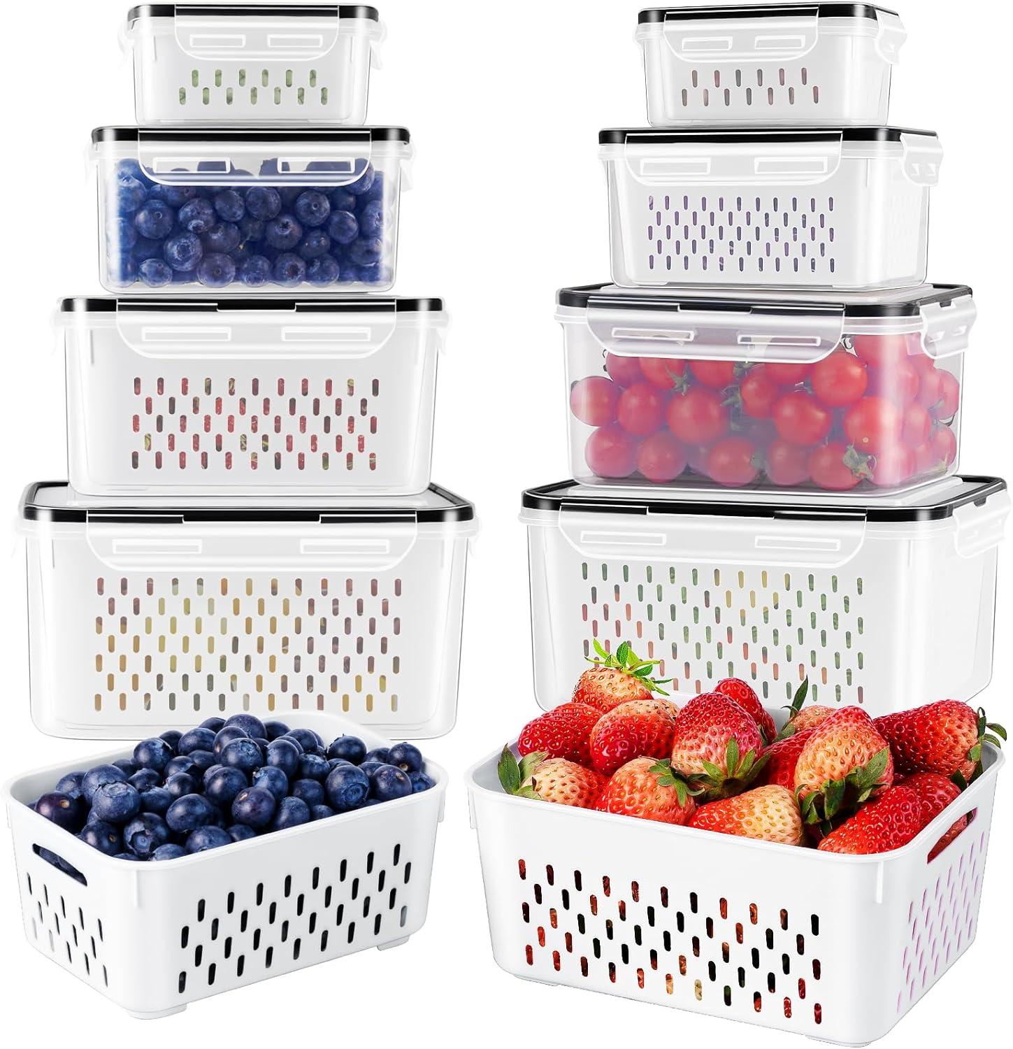 Surprising Freshness: 4PCS Fridge Storage Tested (Colander, Airtight, Dishwasher Safe, Produce Saver)