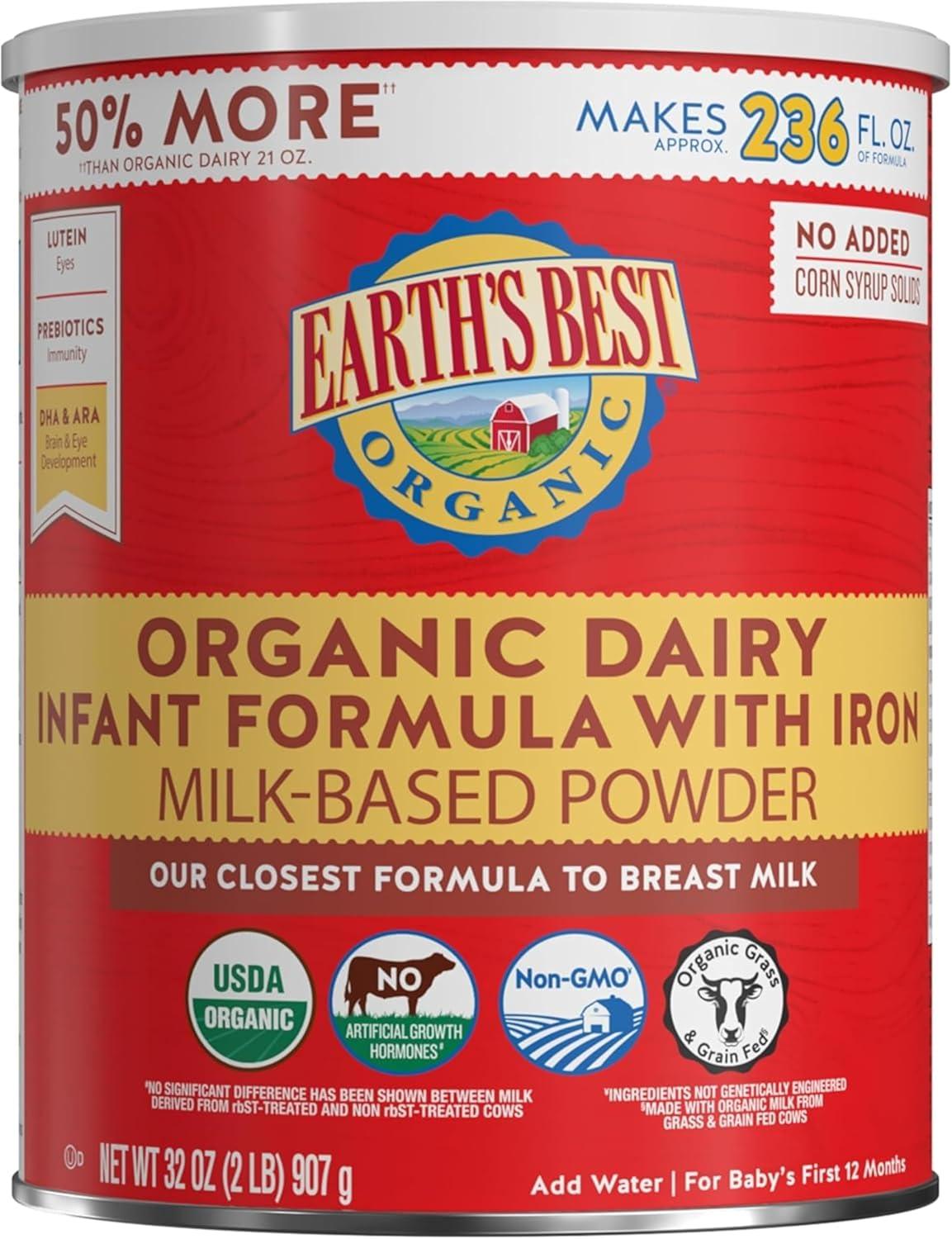 Showdown: Organic Baby Formula's Powdered Format vs. 32 oz Container-DHA & ARA Tested for Parental Convenience
