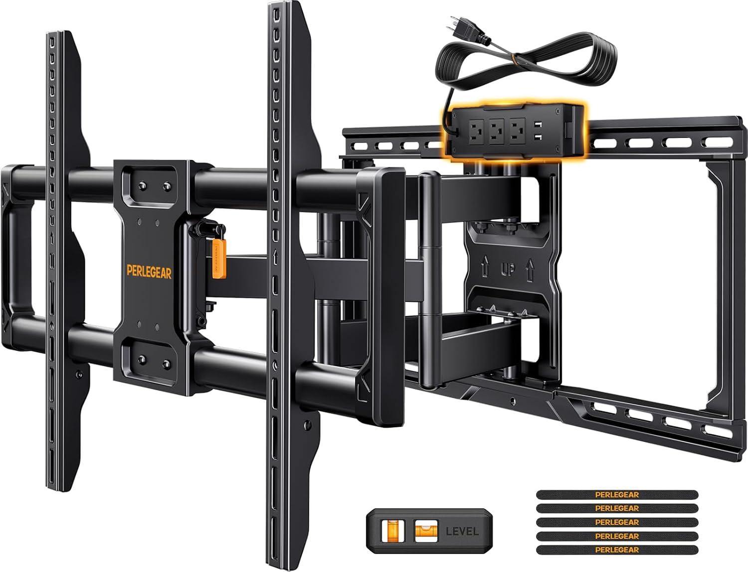 Perlegear TV Mount Tested: Power Strip & Smooth Swivel for 42-90 Inch TVs