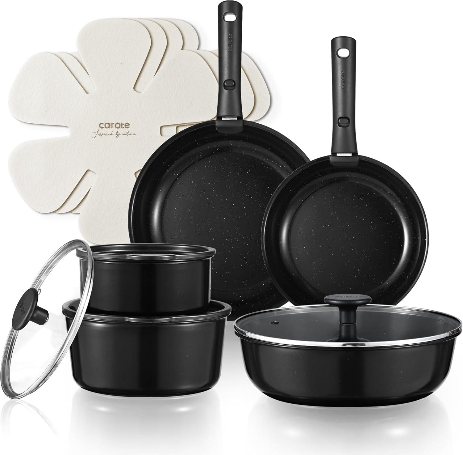JEETEE Ceramic Cookware Sets: Surprising Oil Efficiency & Space-Saving Design
