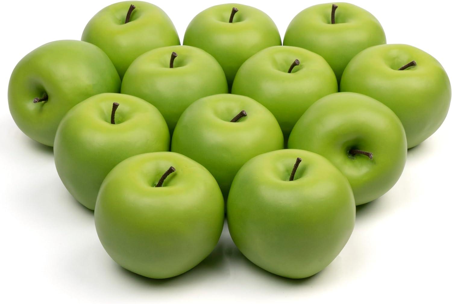 12Pcs Faux Apples vs. Green Fake Fruit: Tested for Kitchen Decor, Surprising Seasonal Twist