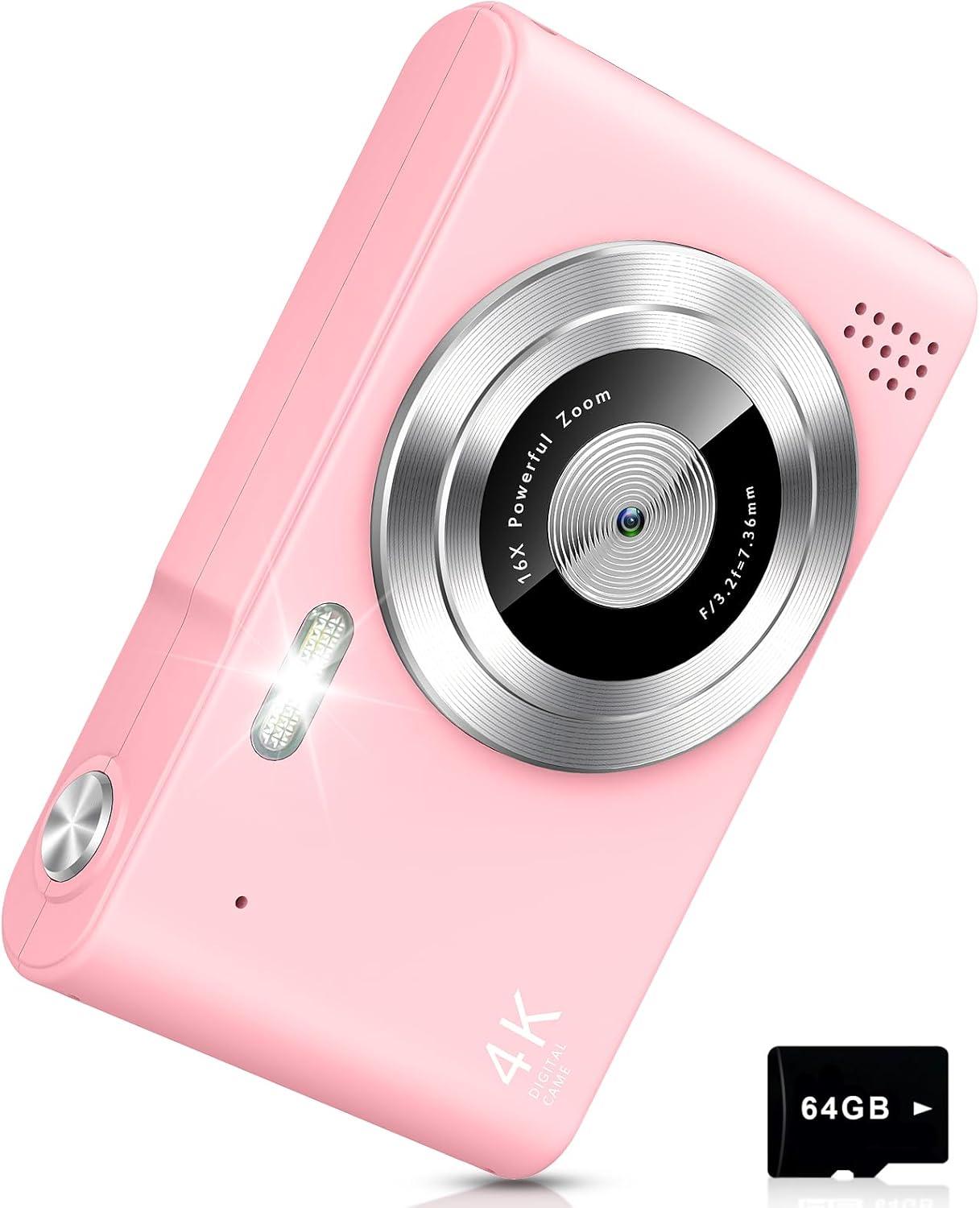 Surprising Pink Kids' Camera Tested: 4K, 64GB SD, 16X Zoom & Anti-Shake!