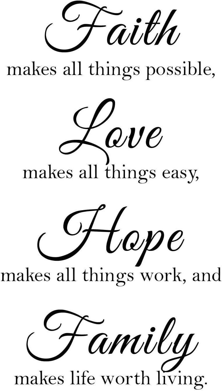 Faith Wall Stickers: 16.5 x 23.5 In. Tested vs. Standard, Surprising Easy Peel (Black)