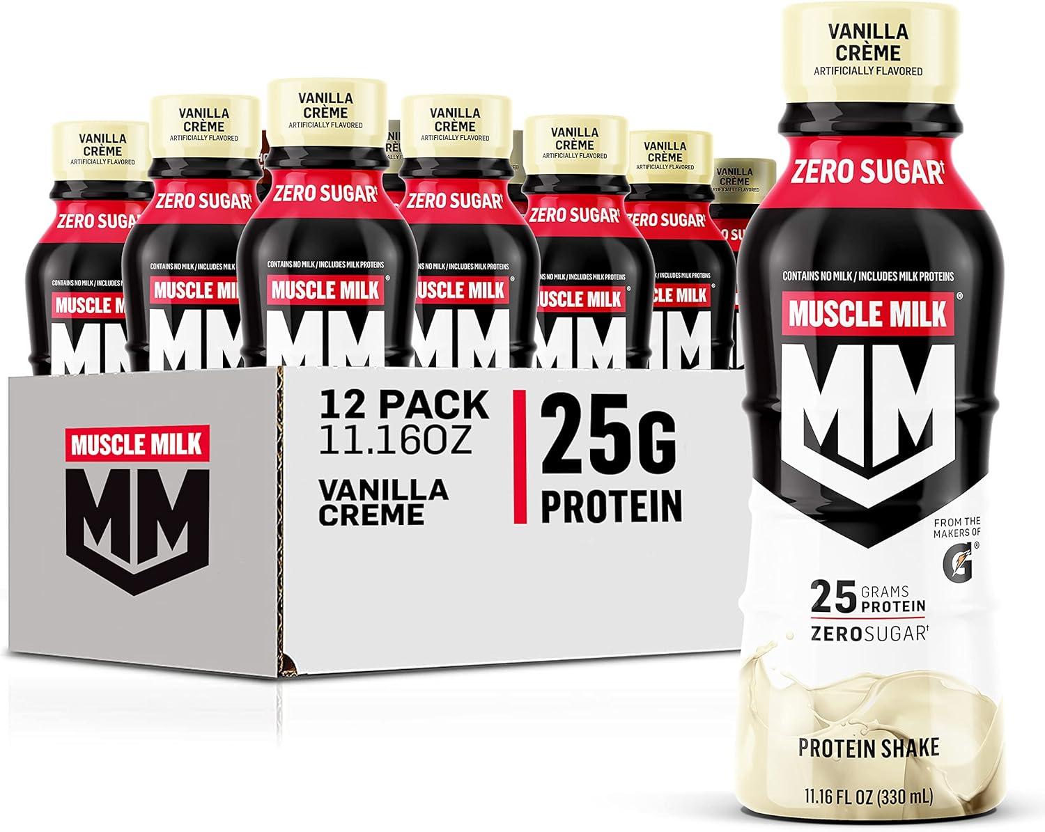 Muscle Milk Vanilla Creme Protein Shake Tested: Zero Sugar, 25g Protein, 12-Pack…