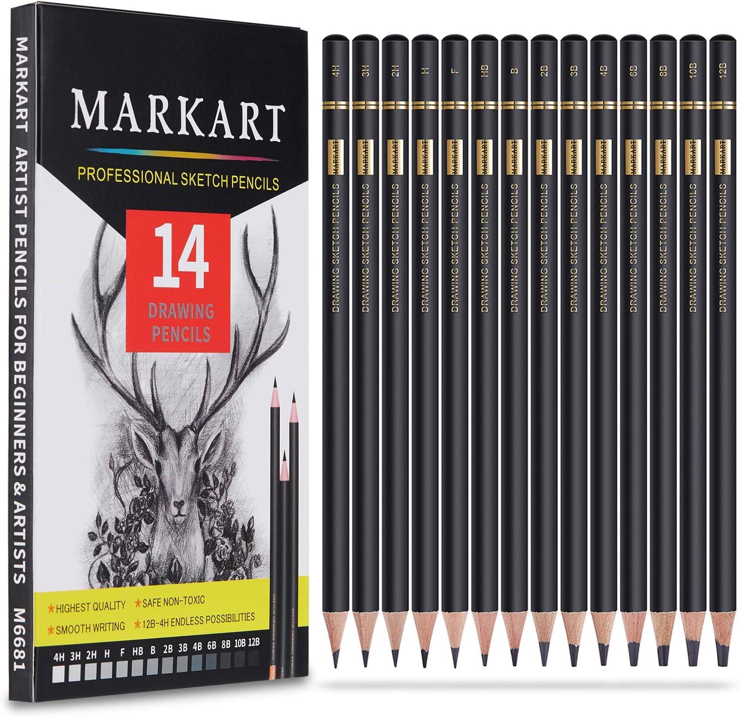 MARKART 14-Piece Graphite Set: Surprising Hardness Range for Drawing Art, Tested by Pros & Beginners