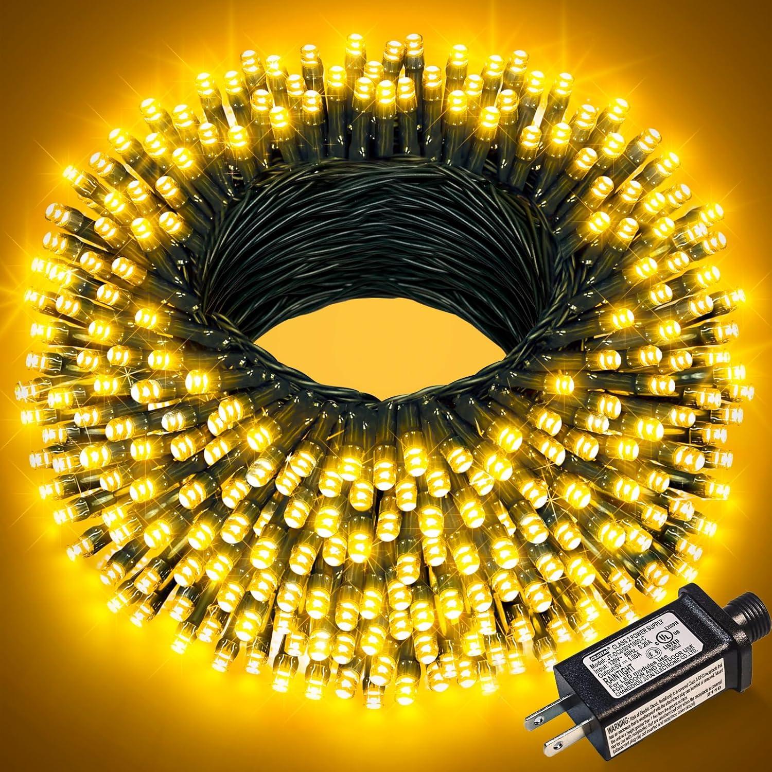 Showdown: 300 LED Warm White Lights 8 Modes vs. Waterproof Green Wire for Outdoor Use
