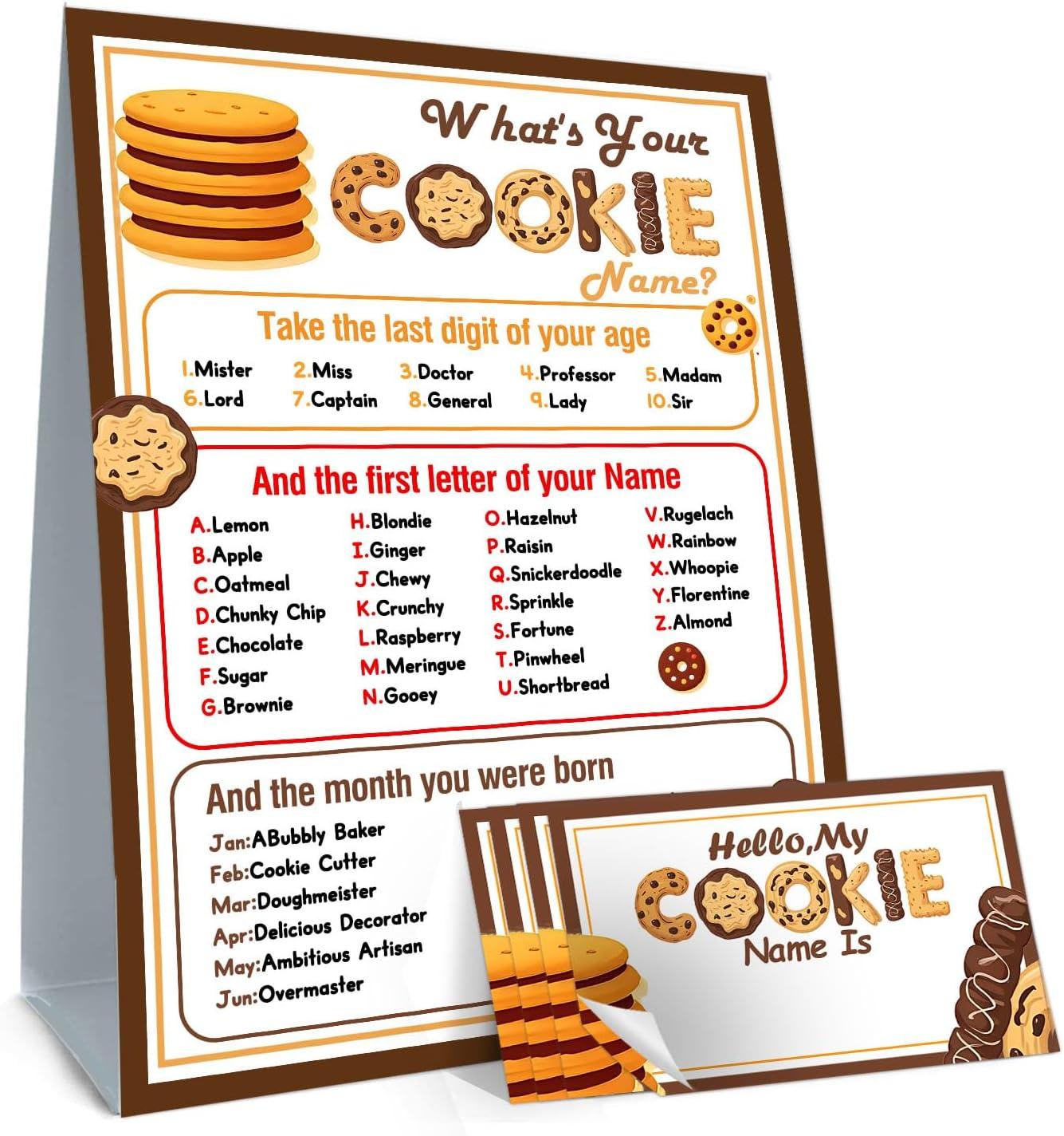 Unexpected Cookie Name Game Cards vs Game Sign (30 Stickers): Birthday Party Tested