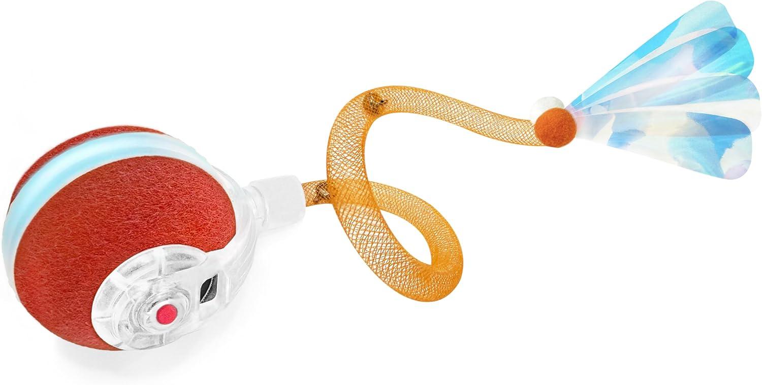 Indoor Cat Toys Showdown: Interactive, Elastic Tail, Automatic, Motion Activated (Orange)