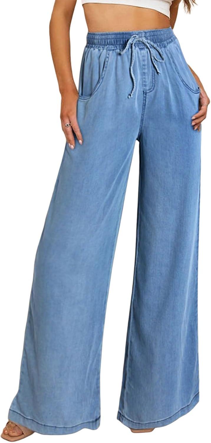 Sidefeel Drawstring Wide Leg Jeans: Tested for Flattering Fit & Seasonal Versatility-Unique for Trendy Looks