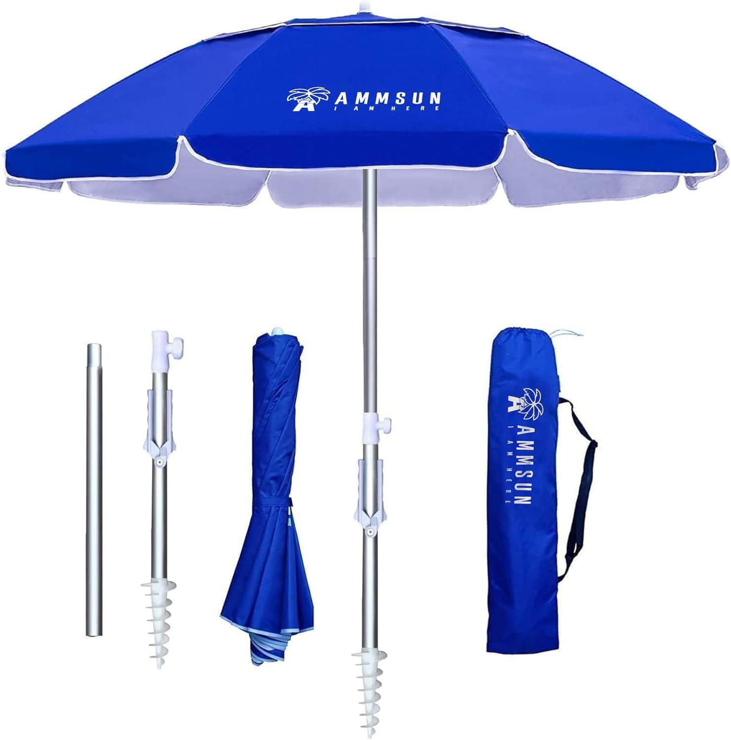 Portable Beach Umbrella Tested: AMMSUN's Twice-Folded, Sand Anchor, & Air Vent for Summer Reliability?